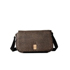 BORBONESE BORSA A TRACOLLA CROSS OVER CAHIER TRACOLLA MEDIUM IN NYLON OP NATURAL/BLACK