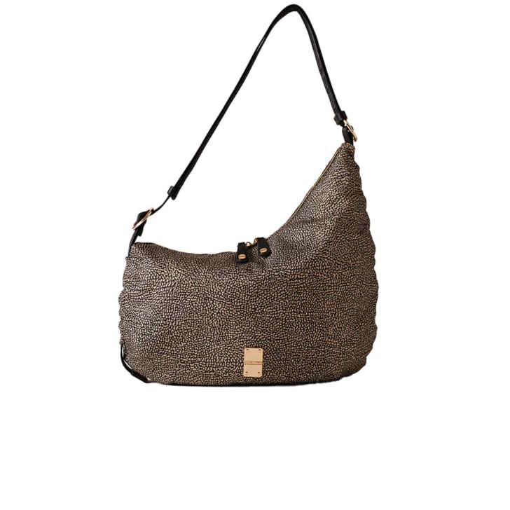 BORBONESE BORSA CROSS OVER MEDIUM A SPALLA IN NYLON OP NATURAL/BLACK 