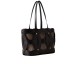 BORBONESE BORSA A SPALLA SHOPPER MEDIUM IN NYLON OP NATURAL/BLACK ESTRAIBILE CON INSERTI IN LEATHER BLACK 