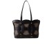 BORBONESE BORSA A SPALLA SHOPPER MEDIUM IN NYLON OP NATURAL/BLACK ESTRAIBILE CON INSERTI IN LEATHER BLACK 