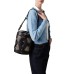BORBONESE BORSA A SECCHIELLO MEDIUM IN NYLON OP NATURAL BLACK ESTRAIBILE CON INSERTI IN LEATHER BLACK