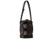 BORBONESE BORSA A SECCHIELLO MEDIUM IN NYLON OP NATURAL BLACK ESTRAIBILE CON INSERTI IN LEATHER BLACK