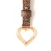BORBONESE PORTA CHIAVI A FORMA DI CUORE CON STAMPA OP NATURAL/BLACK IN PELLE 