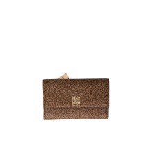 BORBONESE PORTAFOGLIO MEDIUM CON STAMPA OP NATURAL/BLACK IN LEATHER