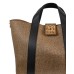 BORBONESE BORSA SHOPPING MEDIUM A MANO OP NATURAL/BLACK 