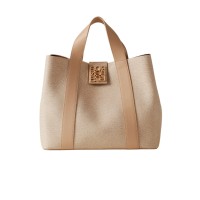 BORBONESE BORSA SHOPPING MEDIUM A MANO OP SABBIA