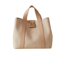 BORBONESE BORSA SHOPPING MEDIUM A MANO OP SABBIA