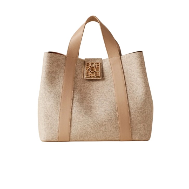 BORBONESE BORSA SHOPPING MEDIUM A MANO OP SABBIA