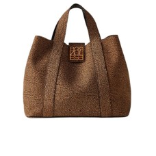 BORBONESE BORSA A MANO SHOPPING MEDIUM DI CAMOSCIO OP 