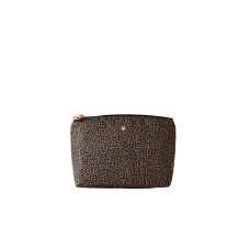 BORBONESE POCHETTE DA DONNA CON STAMPA OP NATURAL/BLACK IN NYLON 