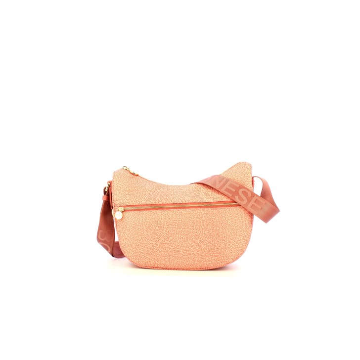 BORBONESE LUNA BAG A TRACOLLA SMALL IN NYLON OP LIPSTICK