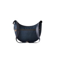 BORBONESE LUNA BAG MIDDLE A TRACOLLA IN NYLON OP BLU DENIM