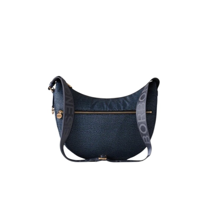 BORBONESE LUNA BAG MIDDLE A TRACOLLA IN NYLON OP BLU DENIM