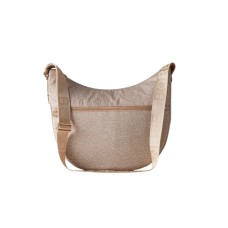 BORBONESE LUNA BAG MEDIUM A TRACOLLA IN NYLON CON STAMPA OP SABBIA	