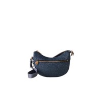 BORBONESE LUNA BAG MINI A TRACOLLA IN NYLON OP BLU DENIM