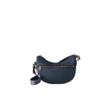BORBONESE LUNA BAG MINI A TRACOLLA IN NYLON OP BLU DENIM