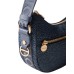 BORBONESE LUNA BAG MINI A TRACOLLA IN NYLON OP BLU DENIM