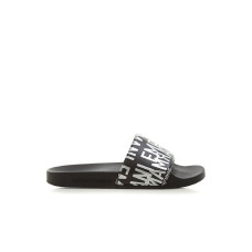 Emporio Armani Ciabatta da uomo Nera/Argento con logo all over