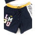 La Martina Pantaloncino da mare da Uomo Blu Logo lettering a contrasto
