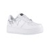 Windsor Smith Sneakers da Donna in pelle bianca con accessorio argento