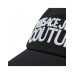 VERSACE JEANS COUTURE CAPPELLO BASEBALL BLACK UNISEX CON LOGO LETTERING RICAMATO WHITE