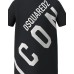 Dsquared2 Vestito nero in cotone a manica corta con maxi logo DSQUARED2 ICON