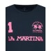 La Martina T-shirt da Uomo Blu Logo a contrasto TMR309JS206B7338