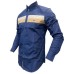 Harmont&Blaine  Camicia Blu in cotone da uomo con logo ricamato