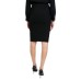 SIMONA CORSELLINI GONNA NERA MIDI IN MISTO VISCOSA STRETH CON FIBBIE