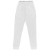 GCDS ESSENTIALS PANTALONE JOGGERS IN COTONE WHITE CON ELASTICO IN VITA WHITE E LOGO LETTERING BLACK