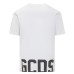 GCDS T-SHIRT BIANCA UNISEX CON LOGO LETTERING NELLA PARTE ANTERIORE E POSTERIORE 