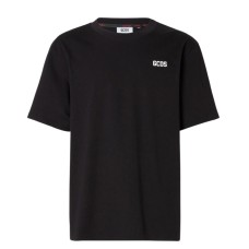 GCDS T-SHIRT A GIROCOLLO BLACK UNISEX IN COTONE CON STAMPA TRANSFER 
