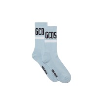 GCDS CALZINI UNISEX AZZURRI IN MISTO COTONE CON LOGO GCDS	