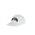 GCDS CAPPELLO DA BASEBALL IN GAMBARDINA DI COTONE UNISEX WHITE CON LOGO LOUGE GCDS 3D 