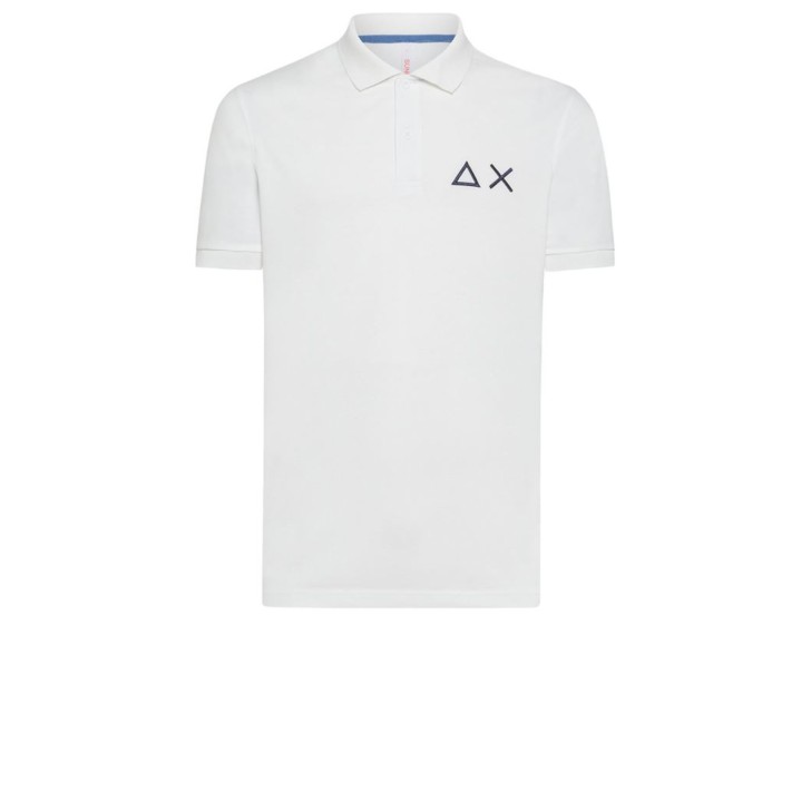 SUN68 BOYS POLO BIANCA DA RAGAZZO CON LOGO BLU 