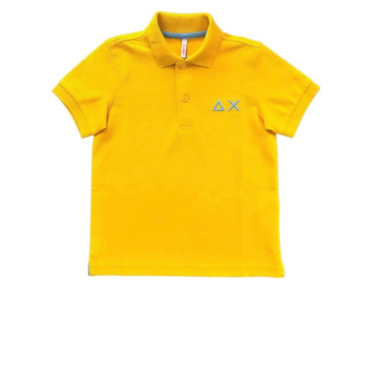SUN68 BOYS POLO GIALLA DA RAGAZZO CON LOGO AZZURRO 