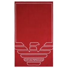 Emporio Armani Swimwear Telo Mare Rosso Unisex con maxi logo Aquila