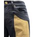 JECKERSON PANTALONE BLU JOHN 5 TASCHE SLIM DA UOMO CON TOPPE IN ALCANTARA BEIGE 