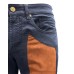 JECKERSON PANTALONE BLU JOHN 5 TASCHE SLIM DA UOMO CON TOPPE IN ALCANTARA RUGGINE 