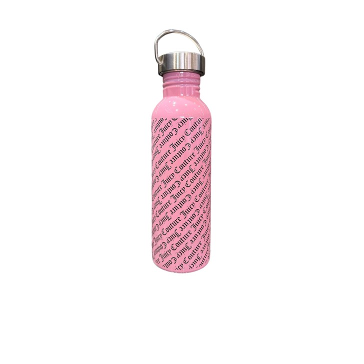 Juicy Couture Borraccia rosa con logo all over 