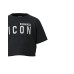 Dsquared2 T-shirt corta nera in cotone oversize a manica corta con maxi logo DSQUARED2 ICON