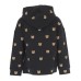 Moschino Felpa in cotone Nera con cappuccio con logo Teddy Bear All Over
