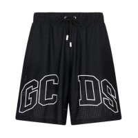 GCDS BERMUDA IN NYLON TRAFORATO BLACK UNISEX CON LOGO LOUNGE