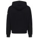 GCDS ESSENTIALS FELPA UNISEX IN COTONE BLACK FULL ZIP CON CAPPUCCIO CON LOGO LETTERING SULLA MANICA