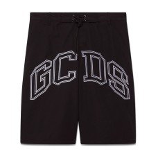 GCDS ESSENTIALS BOXER DA MARE BLACK CON LOGO GCDS LOUNGE 