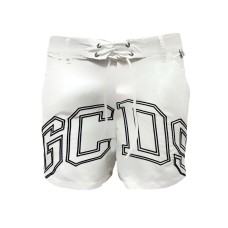 GCDS ESSENTIALS BOXER DA MARE WHITE CON LOGO GCDS LOUNGE 