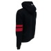 GCDS FELPA CON CAPPUCCIO IN JERSEY DI COTONE BLACK UNISEX CON PATCH LOGO LETTERING WHITE GCDS