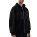 GCDS FELPA UNISEX BLACK CON ZIP BAND LOGO NELLA PARTE ANTERIORE TONO SU TONO 