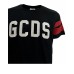 GCDS T-SHIRT IN COTONE A MANICA CORTA BLACK UNISEX CON PATCH LOGO LETTERING GCDS WHITE