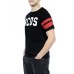 GCDS T-SHIRT IN COTONE A MANICA CORTA BLACK UNISEX CON PATCH LOGO LETTERING GCDS WHITE